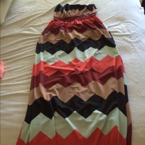 chevron multi colored maxi dress