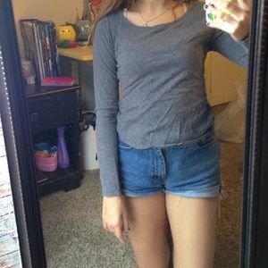 Grey back cutout long sleeve