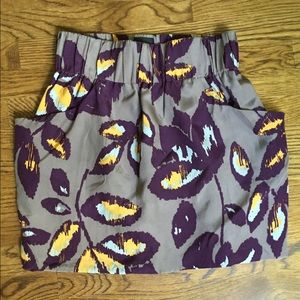Anthropologie purple silk skirt size medium