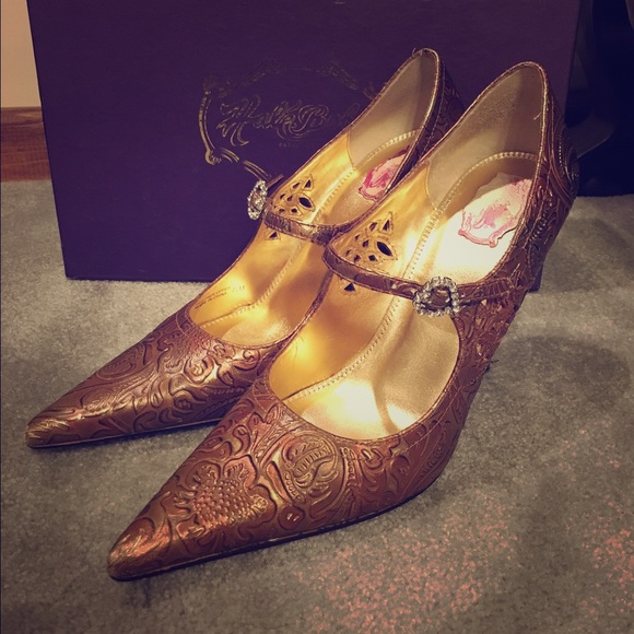 Hale' Bob paisley print leather heels