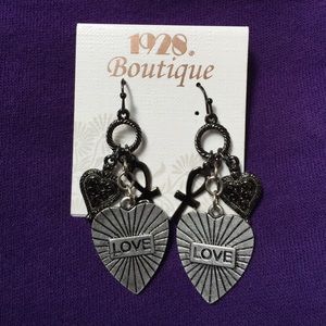 Rocker Guitar Pic "Love" Earrings