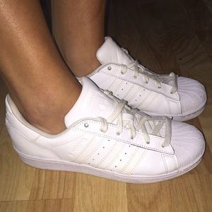 All white Adidas Originals Superstar- Men's size 7