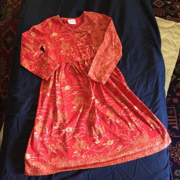 Girls long sleeve cotton dress