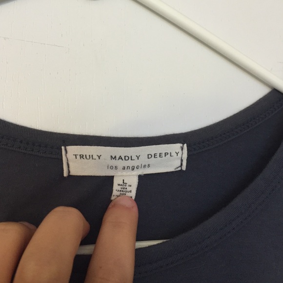 Dark Grey Truly Madly Deeply Long Sleeve Crop Top - Picture 3 of 4