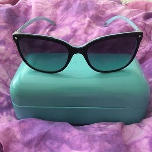 Tiffany black sunglasses with pearls.