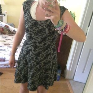 black lace patterned dress