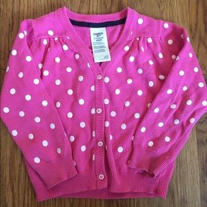 Polka Dot Pink Cardigan, 3T