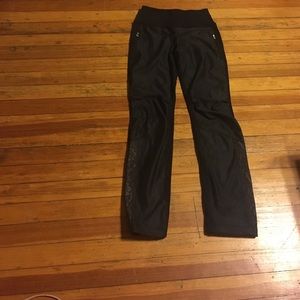 Black lululemon pants with lace insert