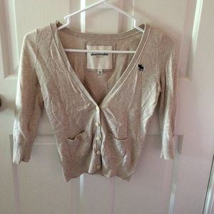taupe cardigan from Abercrombie