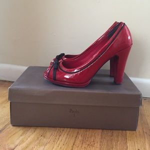 Paolo "babe" patent leather peep toe pump