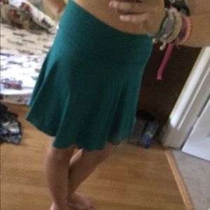 high waisted teal skater skirt