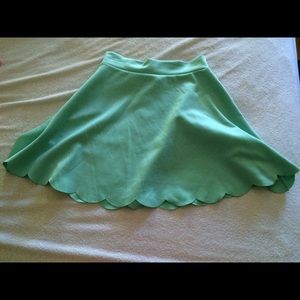 mint scalloped skater skirt