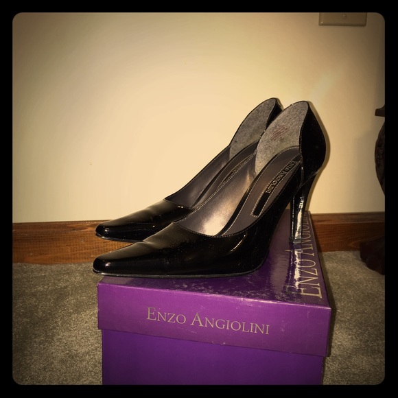 Enzo Angiolini black patent leather heels