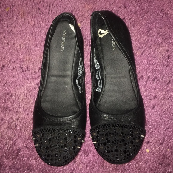Black studded flats