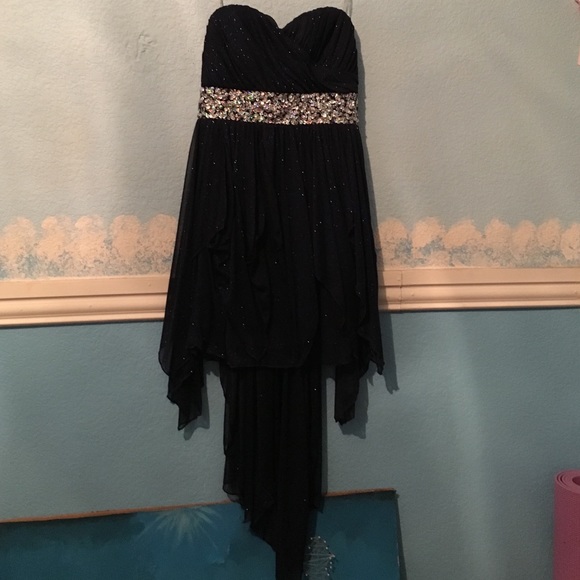 High Low Navy Blue Strapless Homecoming Dress Sz 7