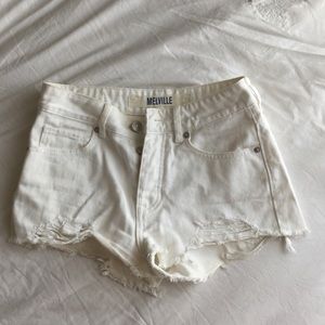 White brandy Melville cutoff shorts