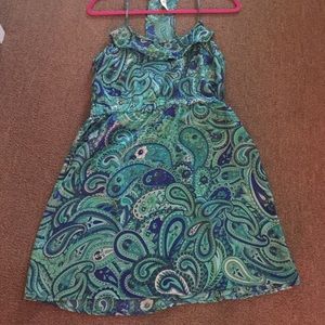 Paisley racer back mini dress