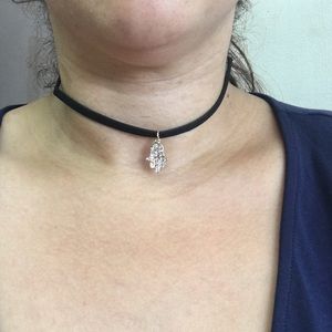 Hamsa lucky evil eye choker. Not brandy,