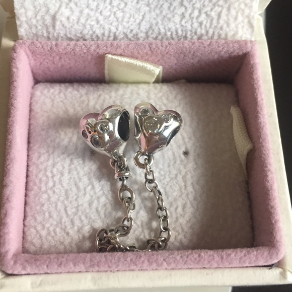 Pandora Mickey Hearts Safety Chain Disney