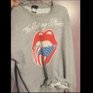 Grunge Over Sized Rolling Stones Sweatshirt