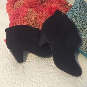 Black suede booties