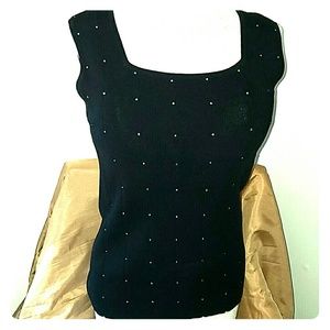 Studded, sleeveless sweater