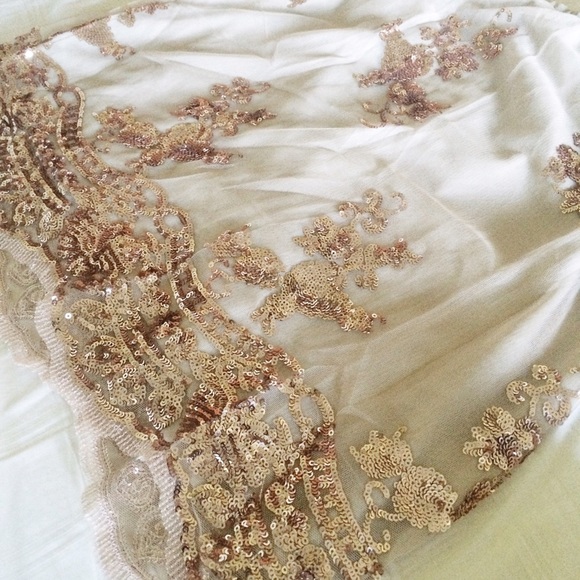 LAST ONE Rose Gold Sequin High Waisted Skirt M - Picture 4 of 4