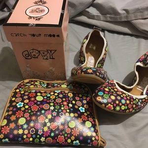 Goby folding ballet flats and bag