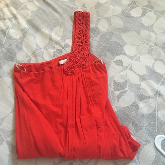 Red one shoulder top