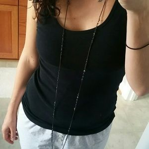 Long black necklace