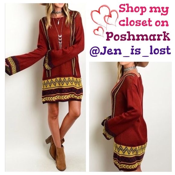 🚨🚚 Moving Sale 🚚🚨 Boho Sweater Dress - Picture 1 of 4