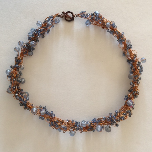 Bead and wire necklace-new! - Picture 3 of 5