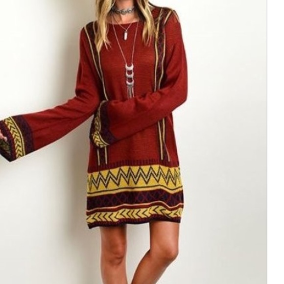 ๐ Anniversary Sale ๐ Boho Sweater Dress - Picture 2 of 4