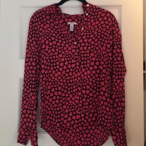 J.Crew silk button down patterned blouse