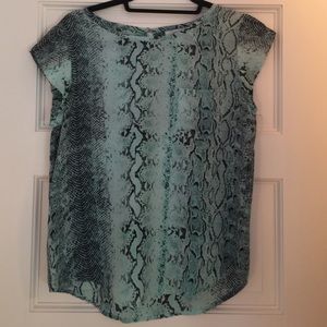 Green reptile patterned Joie blouse