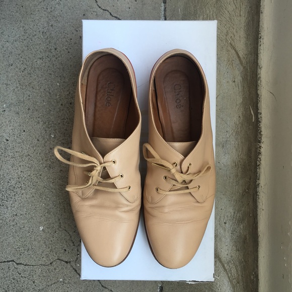 Auth CHLOE Laceup Derby Shoes Sz 37