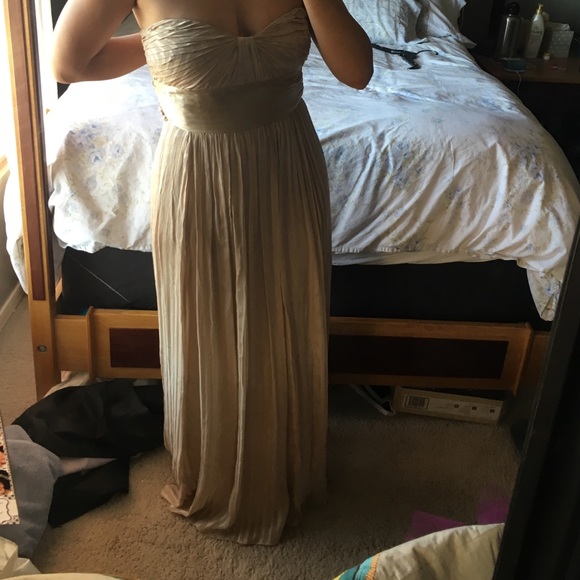 BCBGMaxAzria Dresses & Skirts - Strapless champagne colored BCBG maxi dress