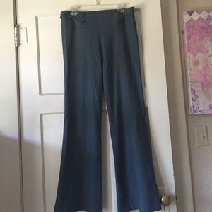 Flare leg, lined wool blend trousers