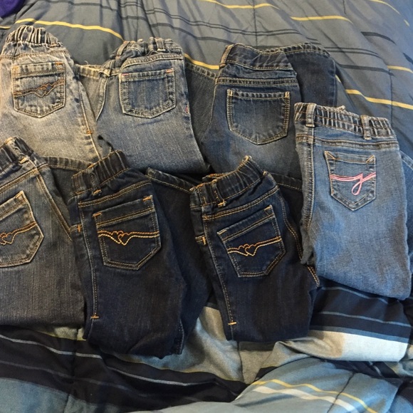 Lot of 2T jeans. One pair is distressed