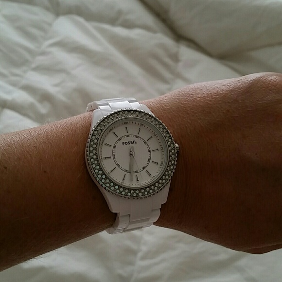 Women's white Fossil watch - Picture 1 of 1