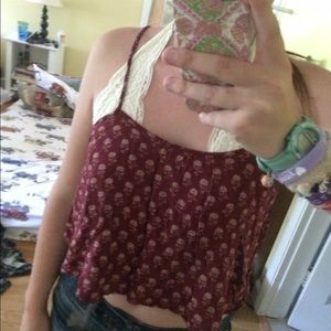 amazing red flowered crop top!