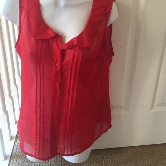 Charlotte Russe red sheer top