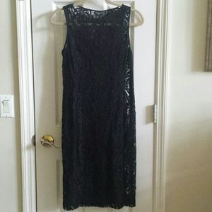 Talbots Black flower lace dress.  Size 4 petite