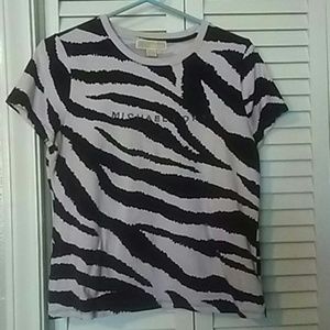 Black and white zebra print , short sleeve