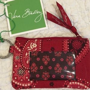 Vera Bradley Mesa Red ID holder/ key ring
