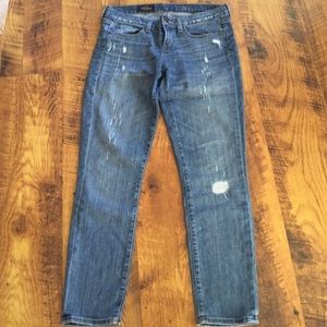 J crew toothpick distressed denim skinny jeans