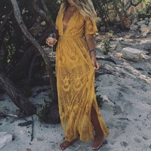 marigold maxi dress