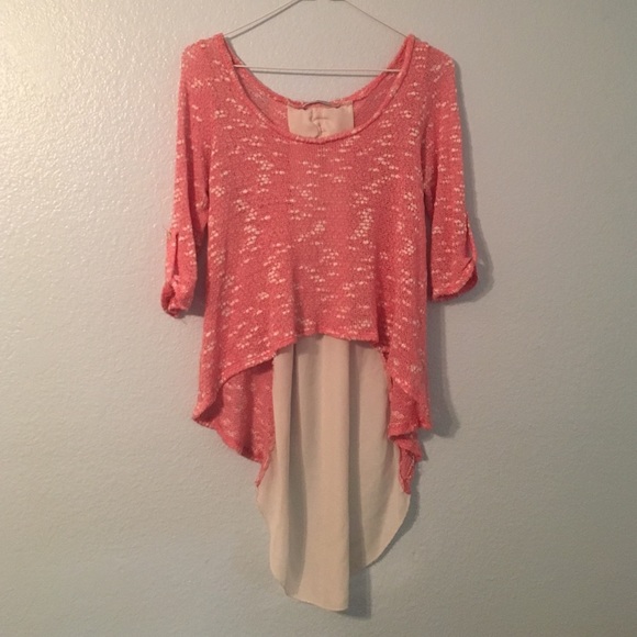 A high low, half sleeve shirt