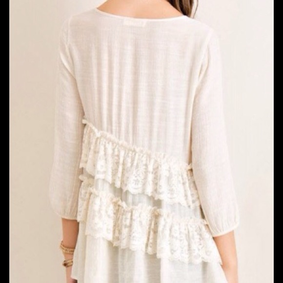 CRINKLE TOP ASYMMETRICAL TIERING~Color Natural NWT - Picture 2 of 2