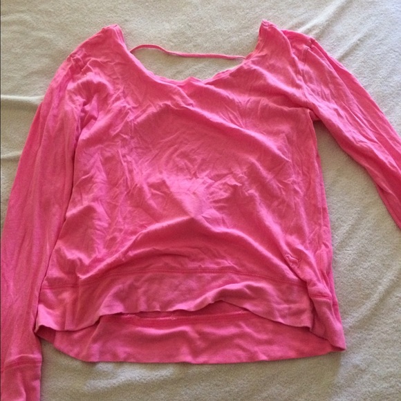open back bright pink long sleeve